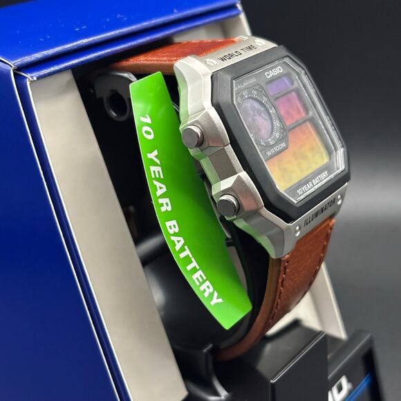 Custom Casio AE1200 Moon Eclipse Edition World Time 100m Leather Strap - Picture 4 of 17